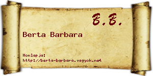 Berta Barbara névjegykártya